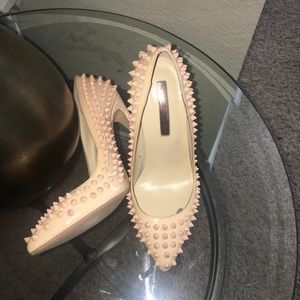 “Kandee Girl Patent Leather Spiked Heels”
